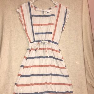 Red and blue stripped cotton dress